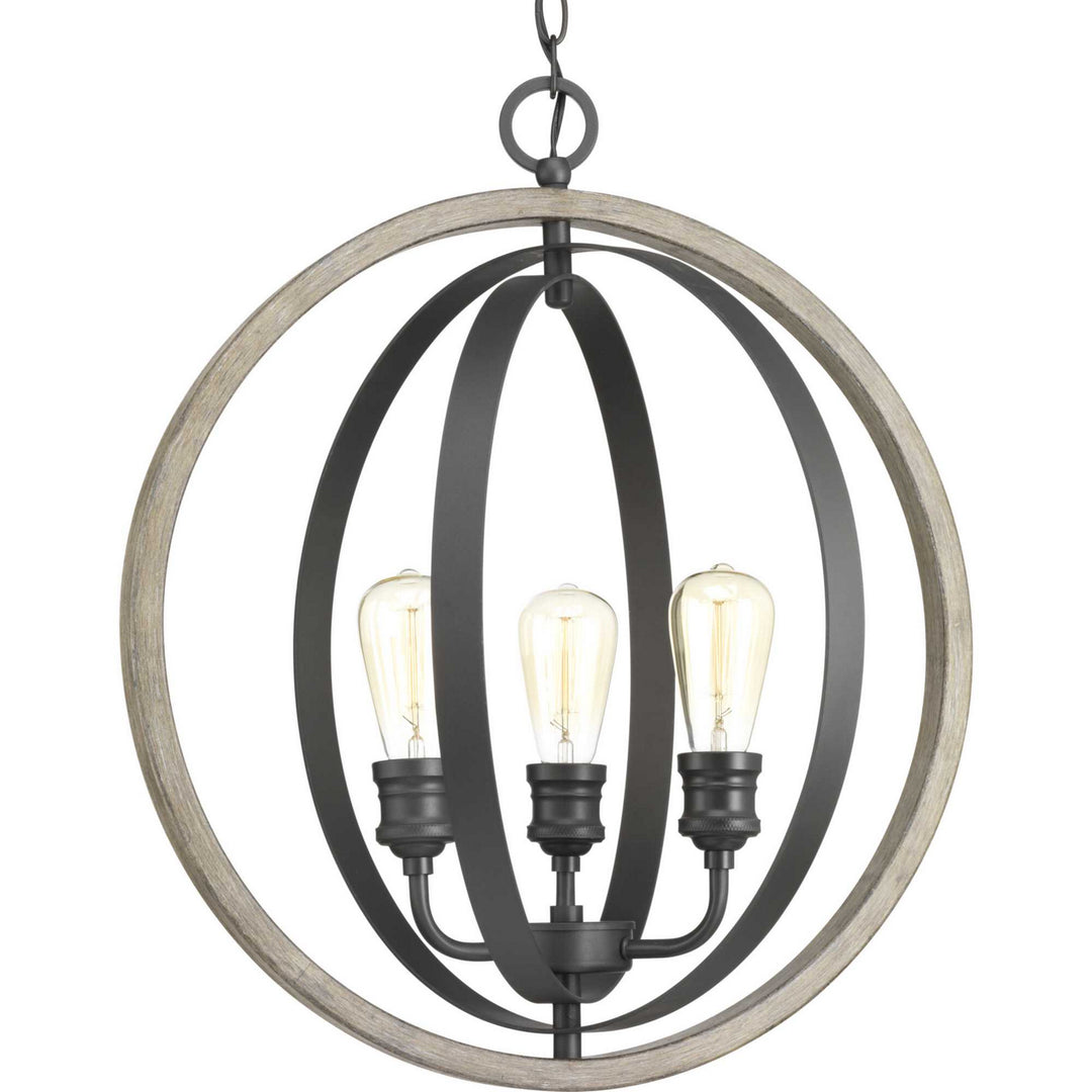Progress Canada - P500093-143 - Three Light Pendant - Conestee - Graphite