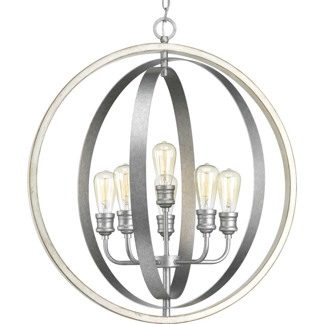 Progress Canada - P500094-141 - Six Light Pendant - Conestee - Galvanized