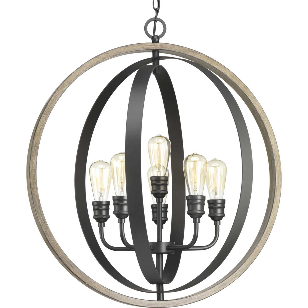 Progress Canada - P500094-143 - Six Light Pendant - Conestee - Graphite