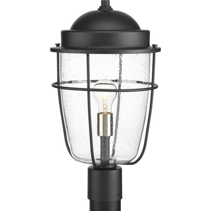 Holcombe One Light Post Lantern in Black - available from The Lighting Shoppe, trusted by Canadian homeowners