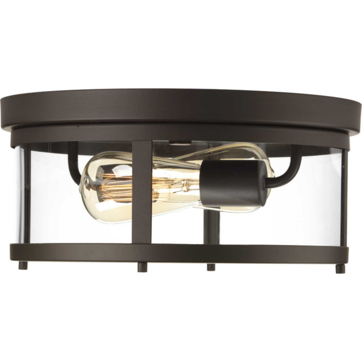 Gunther Two Light Flush Mount in Antique Bronze - available from The Lighting Shoppe, trusted by Canadian homeowners