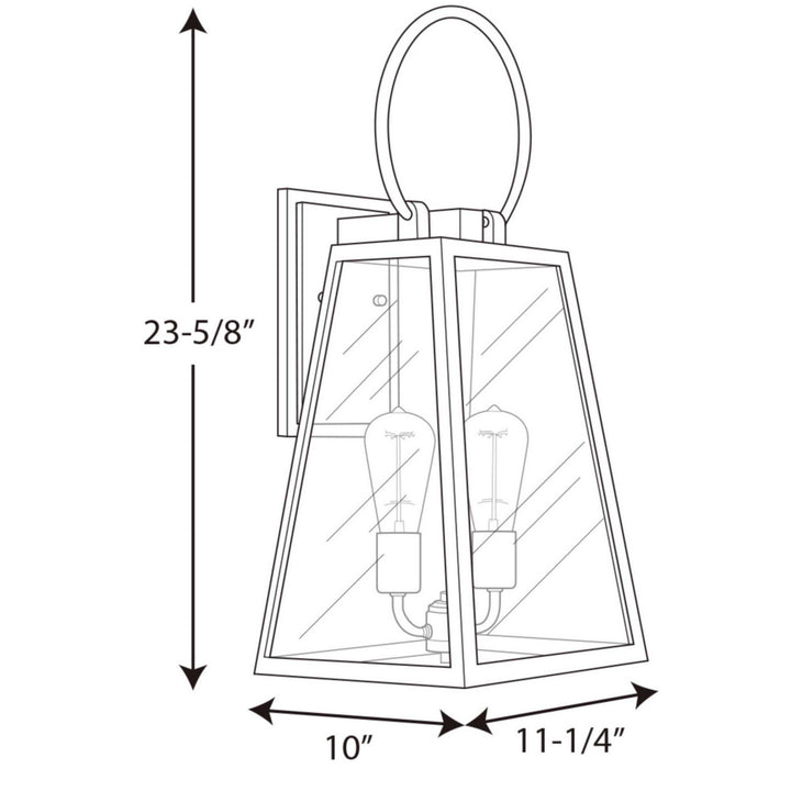 Progress Canada - P560079-020 - Two Light Wall Lantern - Barnett - Antique Bronze