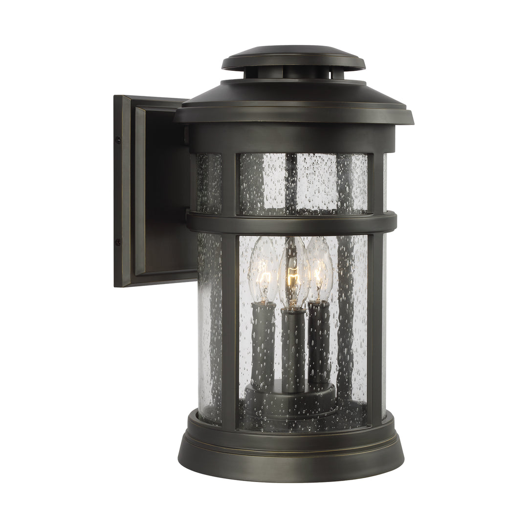 Newport Three Light Outdoor Wall Lantern in Antique Bronze - available from The Lighting Shoppe, trusted by Canadian homeowners