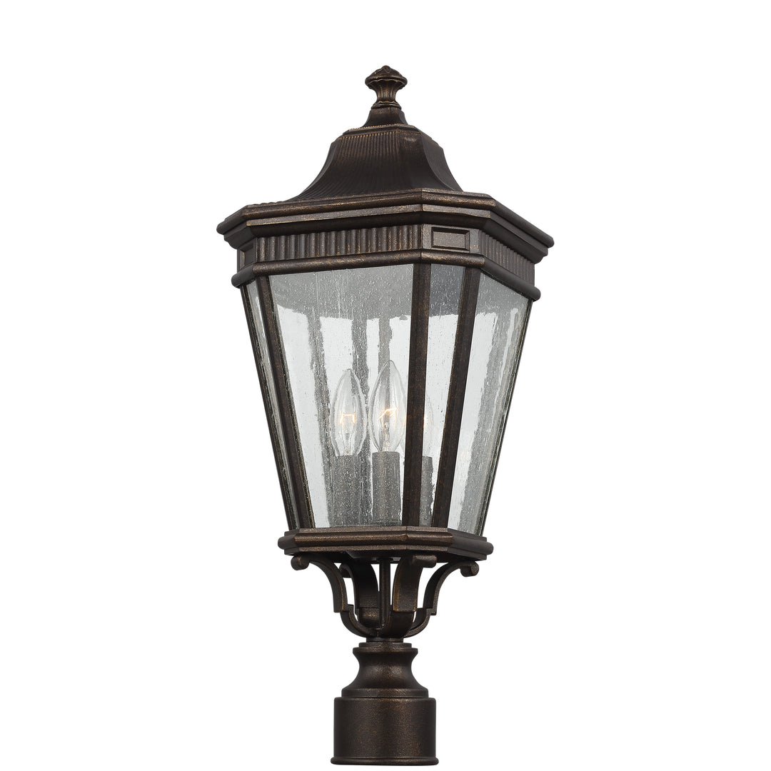Cotswold Lane Three Light Post/Pier Lantern in Grecian Bronze - available from The Lighting Shoppe, trusted by Canadian homeowners