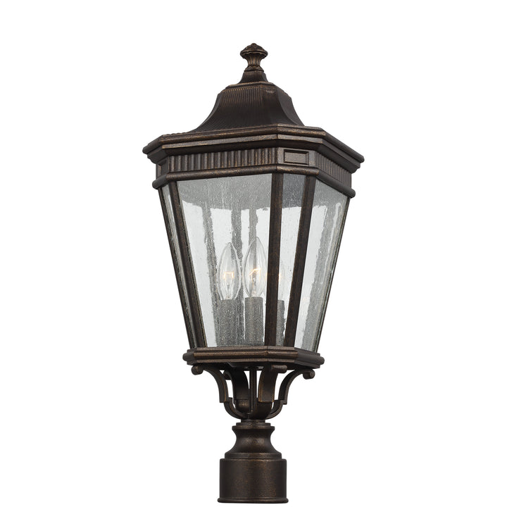 Cotswold Lane Three Light Post/Pier Lantern in Grecian Bronze - available from The Lighting Shoppe, trusted by Canadian homeowners