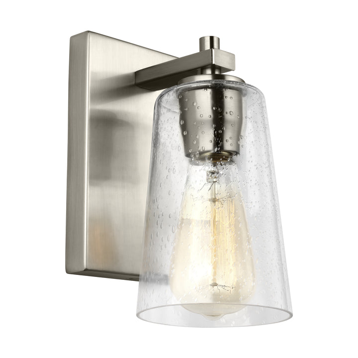 Mercer One Light Wall Sconce in Satin Nickel - available from The Lighting Shoppe, trusted by Canadian homeowners