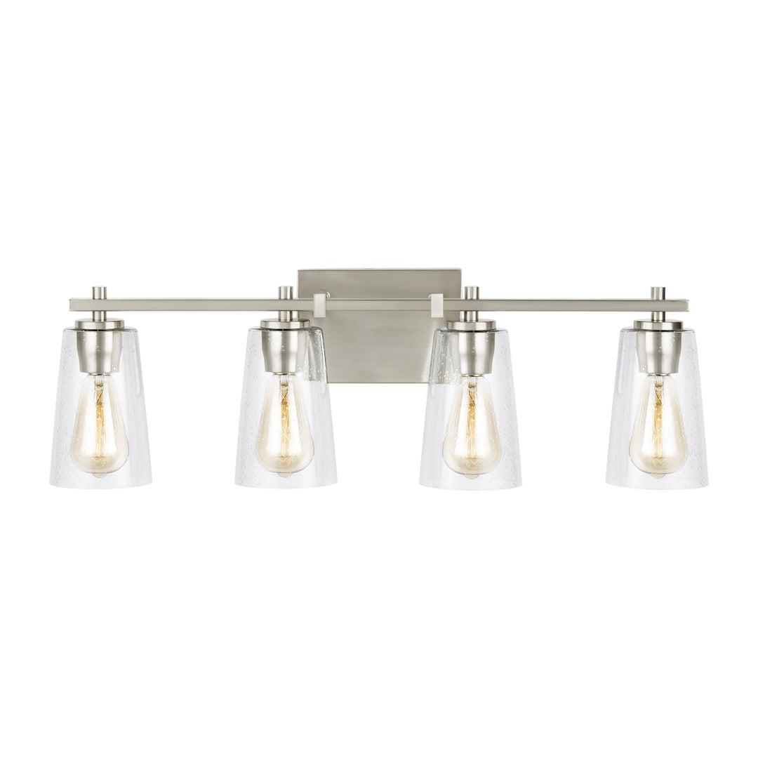 Mercer Four Light Vanity in Satin Nickel - available from The Lighting Shoppe, trusted by Canadian homeowners