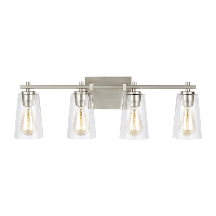 Mercer Four Light Vanity in Satin Nickel - available from The Lighting Shoppe, trusted by Canadian homeowners