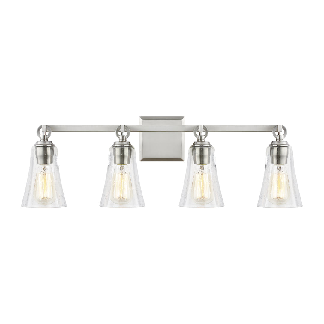 Monterro Four Light Vanity in Satin Nickel - available from The Lighting Shoppe, trusted by Canadian homeowners