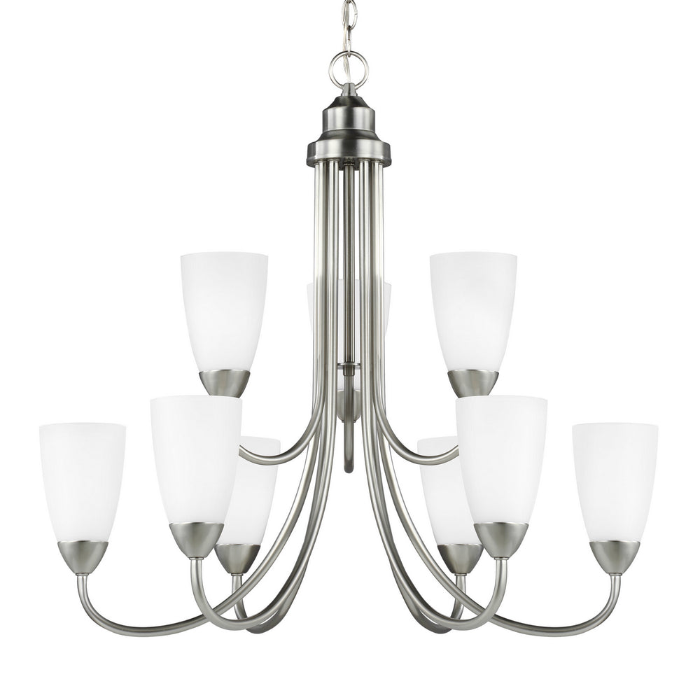 Generation Lighting Canada - 3120209EN3-962 - Nine Light Chandelier - Seville - Brushed Nickel