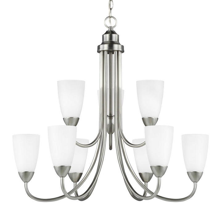Generation Lighting Canada - 3120209EN3-962 - Nine Light Chandelier - Seville - Brushed Nickel