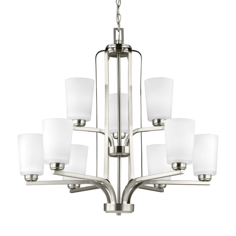 Generation Lighting Canada - 3128909-962 - Nine Light Chandelier - Franport - Brushed Nickel