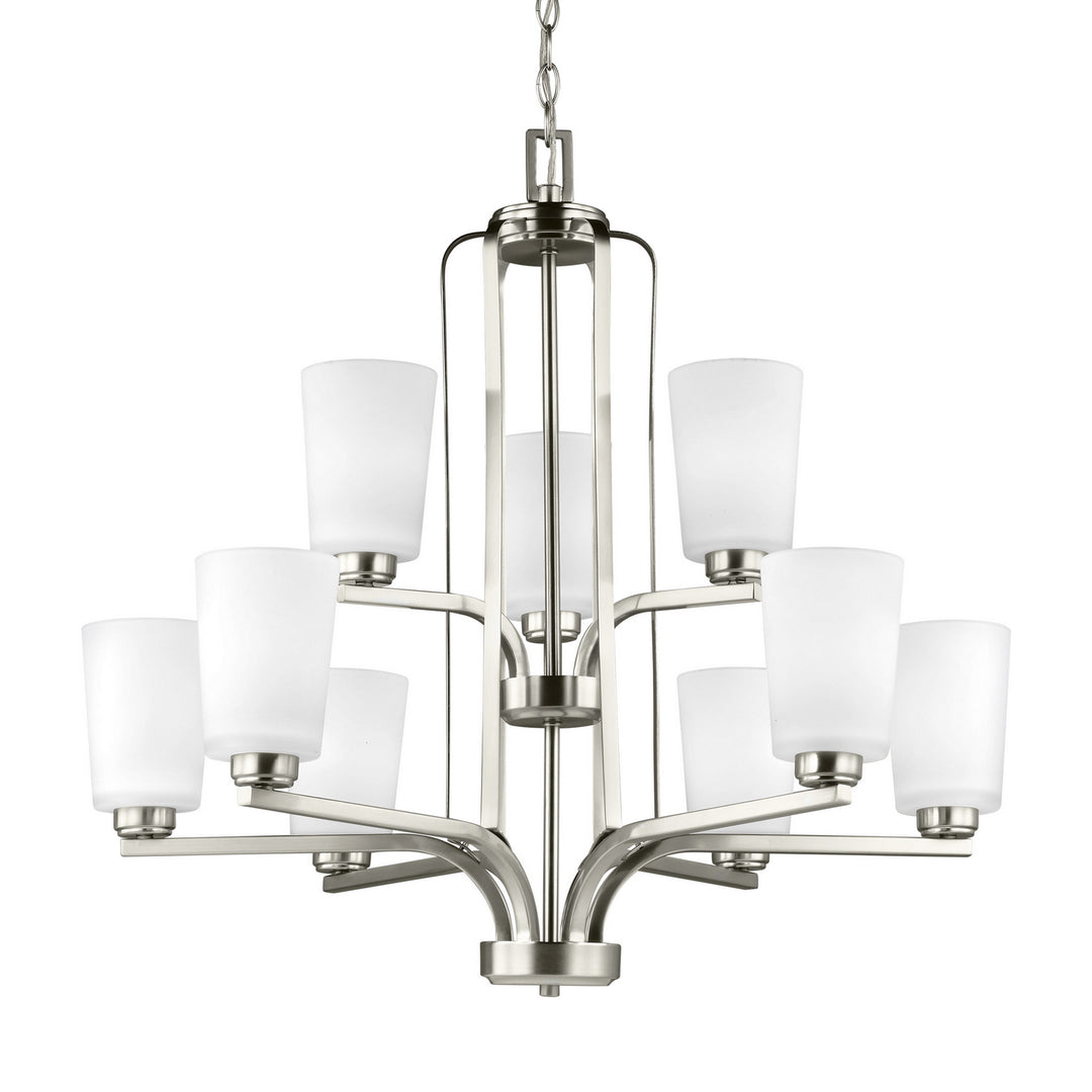 Generation Lighting Canada - 3128909-962 - Nine Light Chandelier - Franport - Brushed Nickel