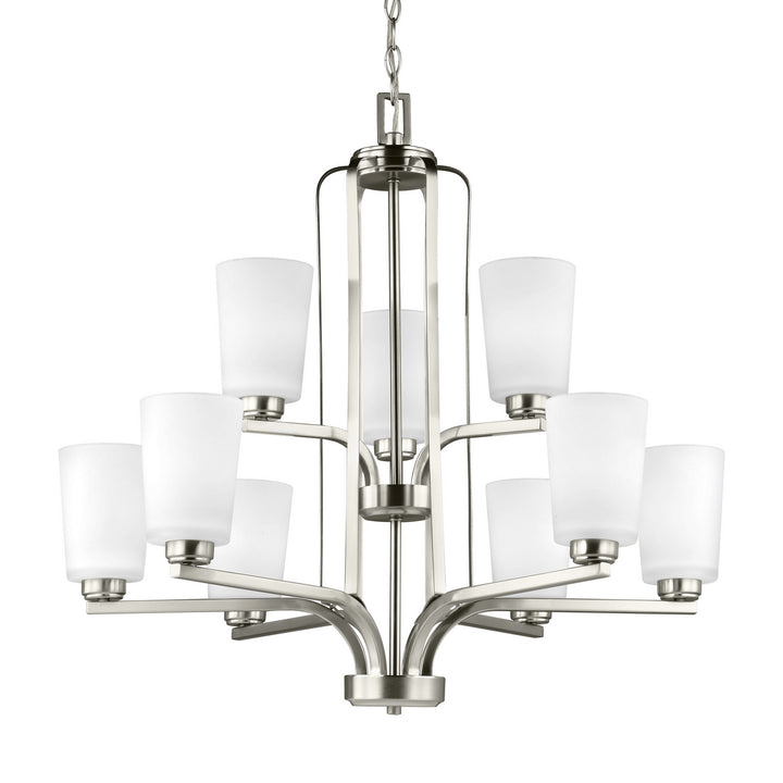 Generation Lighting Canada - 3128909-962 - Nine Light Chandelier - Franport - Brushed Nickel