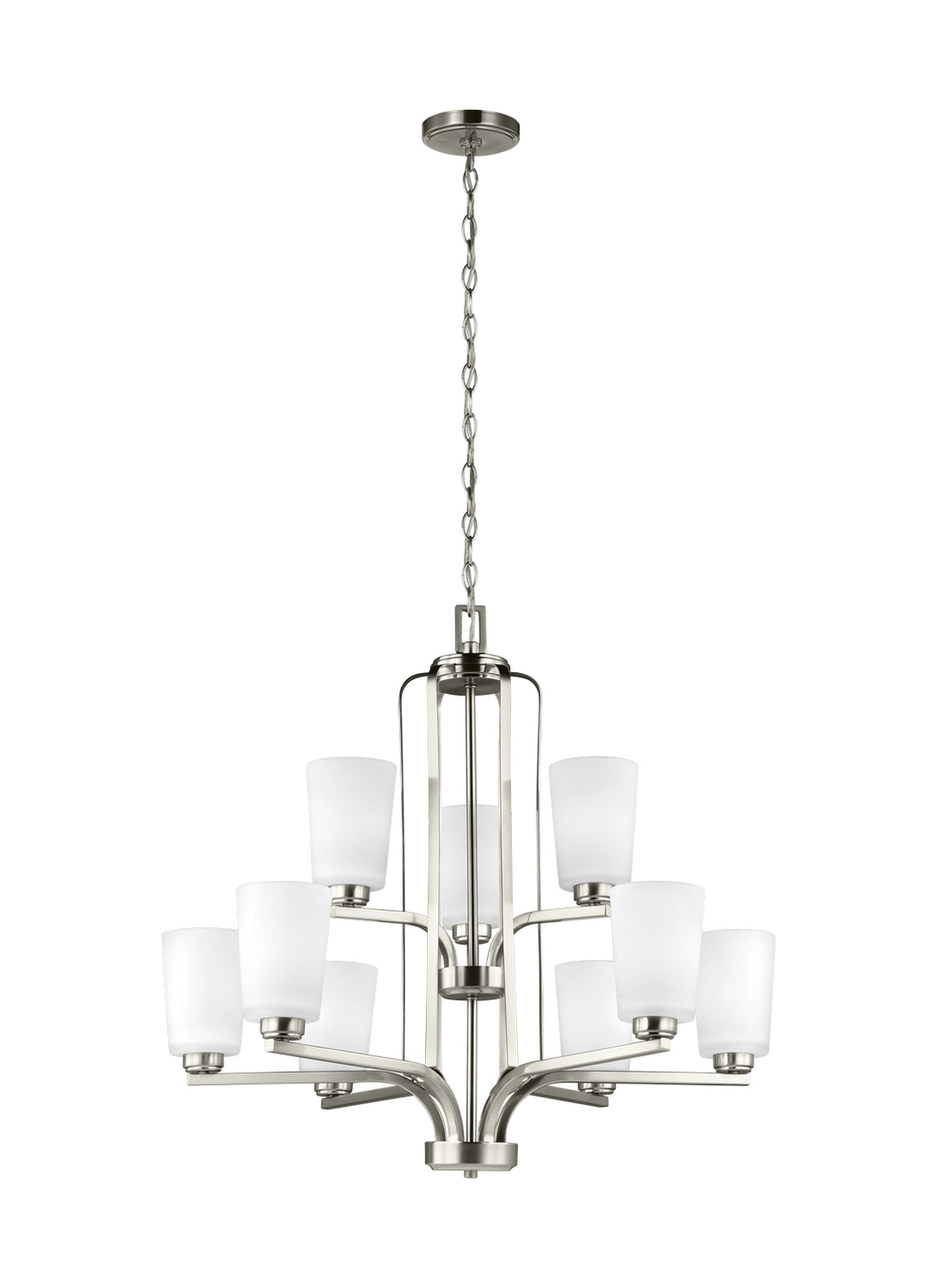 Generation Lighting Canada - 3128909-962 - Nine Light Chandelier - Franport - Brushed Nickel