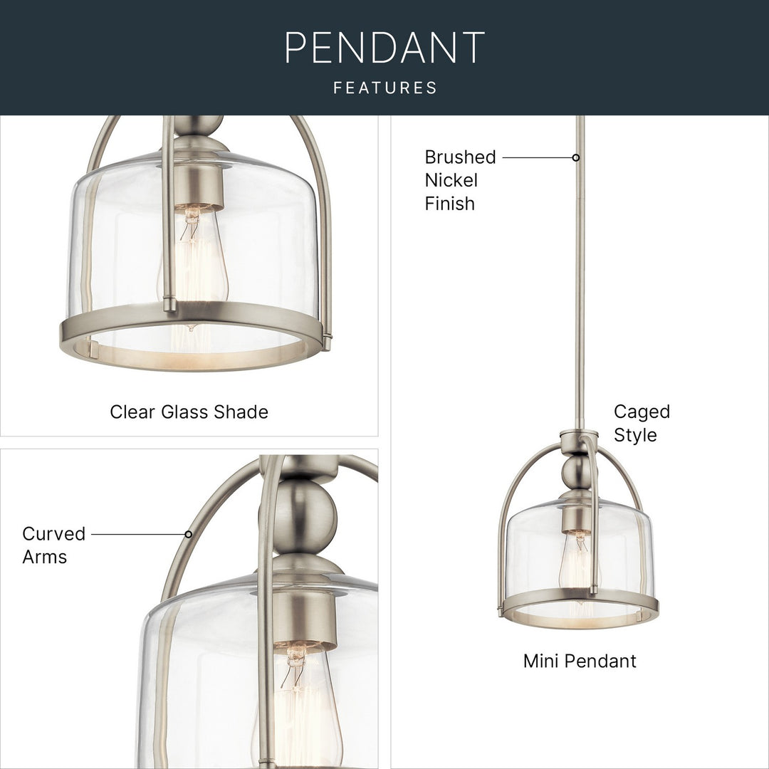 Kichler Canada - 42798NI - One Light Mini Pendant - Brushed Nickel