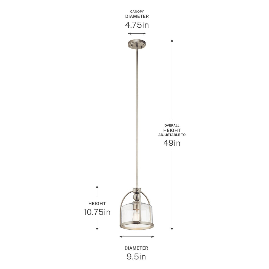 Kichler Canada - 42798NI - One Light Mini Pendant - Brushed Nickel