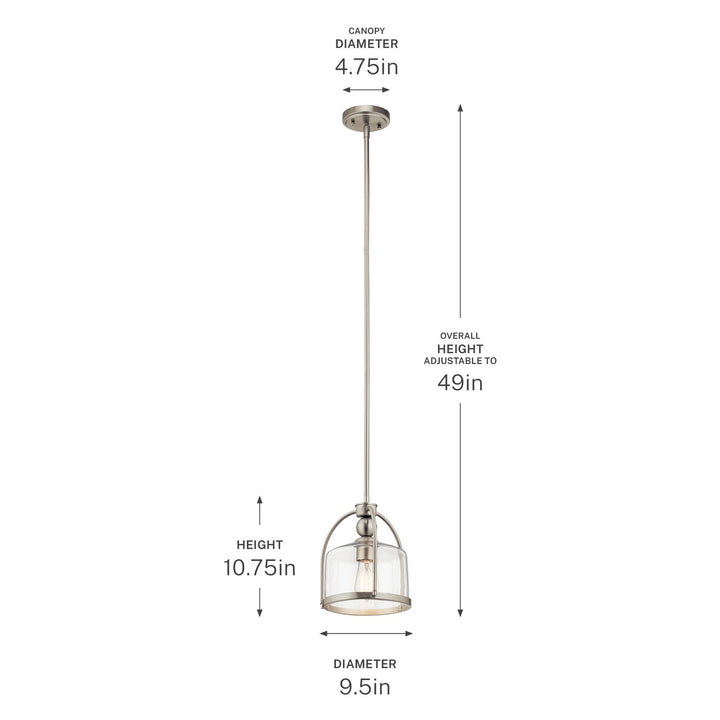 Kichler Canada - 42798NI - One Light Mini Pendant - Brushed Nickel