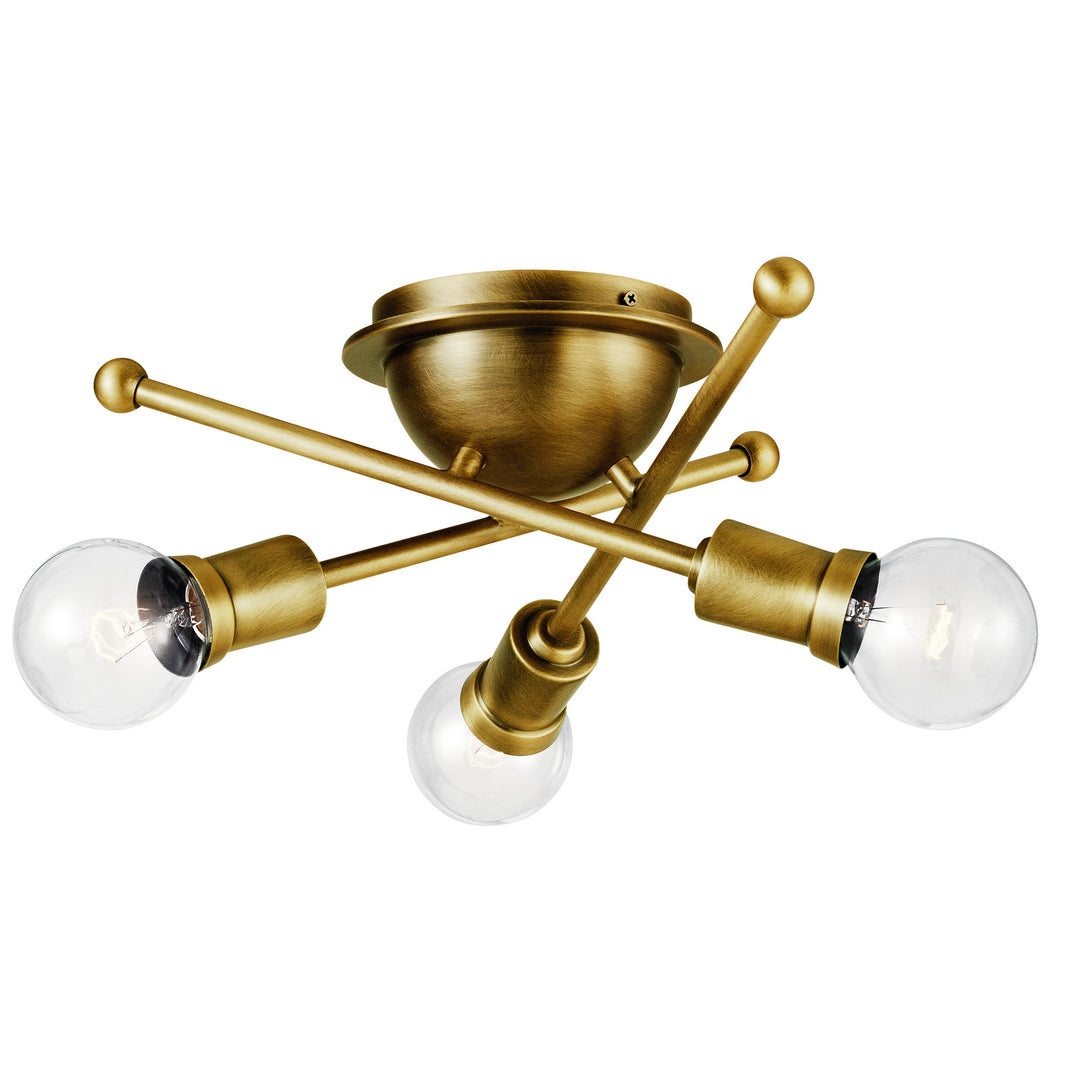 Kichler Canada - 43196NBR - Three Light Flush Mount - Armstrong - Natural Brass