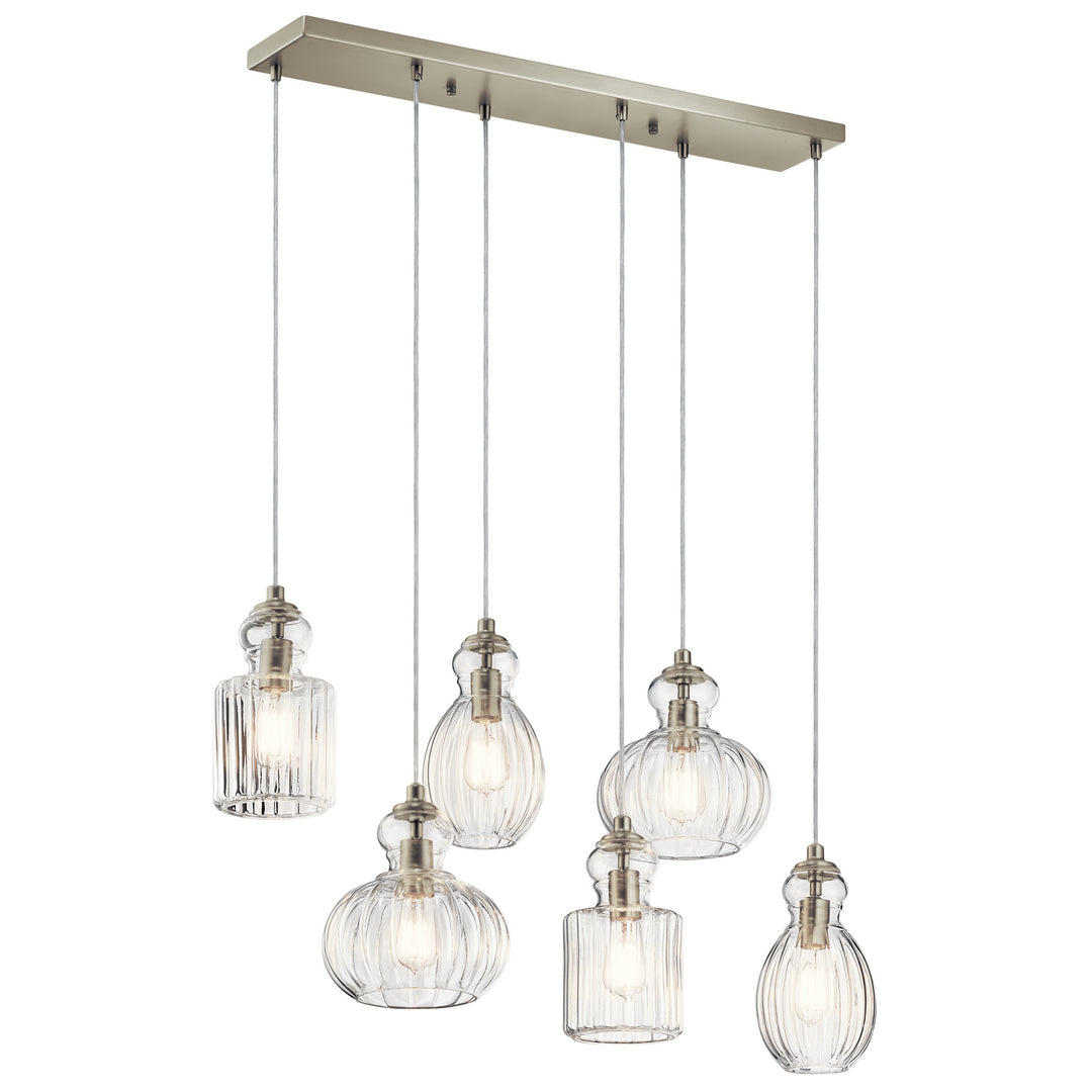 Kichler Canada - 43950NI - Six Light Linear Chandelier - Riviera - Brushed Nickel