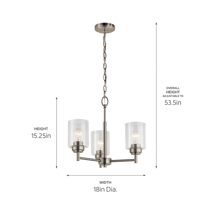 Kichler Canada - 44029NI - Three Light Mini Chandelier - Winslow - Brushed Nickel