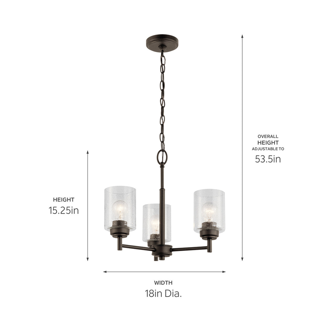 Kichler Canada - 44029OZ - Three Light Mini Chandelier - Winslow - Olde Bronze