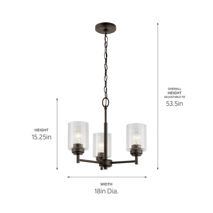 Kichler Canada - 44029OZ - Three Light Mini Chandelier - Winslow - Olde Bronze