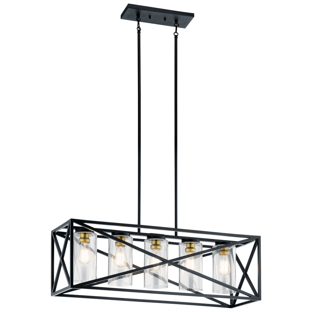 Kichler Canada - 44081BK - Five Light Linear Chandelier - Moorgate - Black