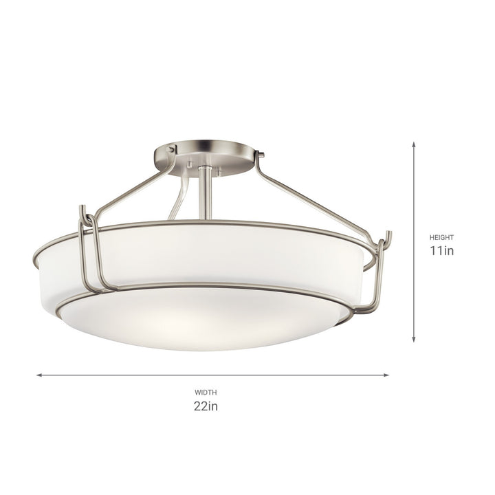 Kichler Canada - 44086NI - Four Light Semi Flush Mount - Alkire - Brushed Nickel