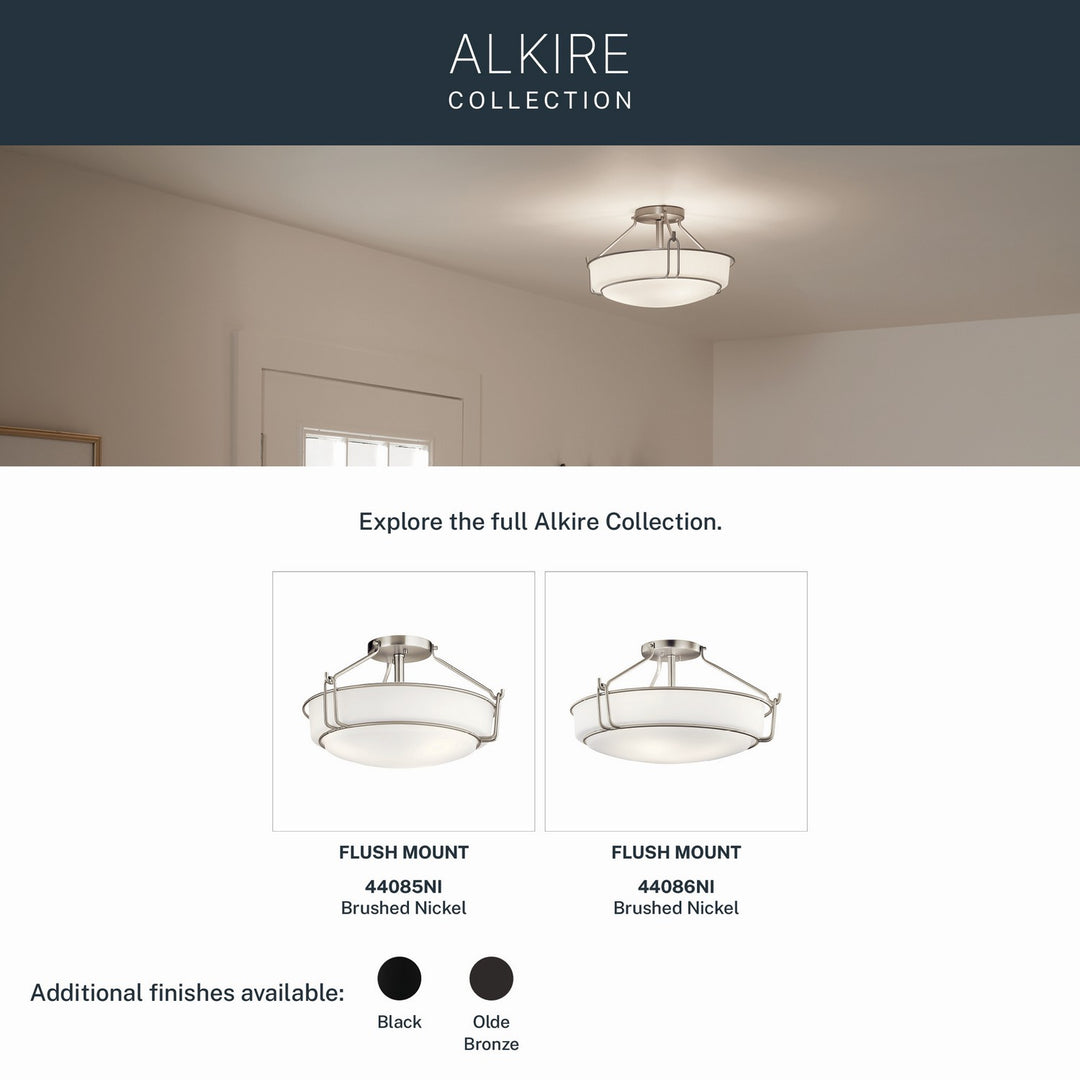 Kichler Canada - 44086NI - Four Light Semi Flush Mount - Alkire - Brushed Nickel