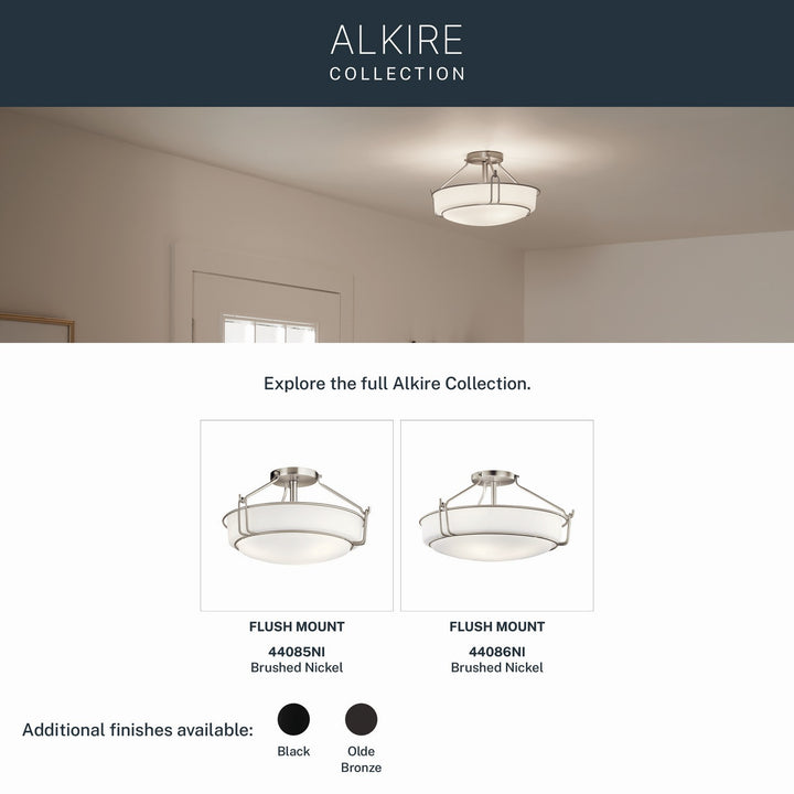 Kichler Canada - 44086NI - Four Light Semi Flush Mount - Alkire - Brushed Nickel