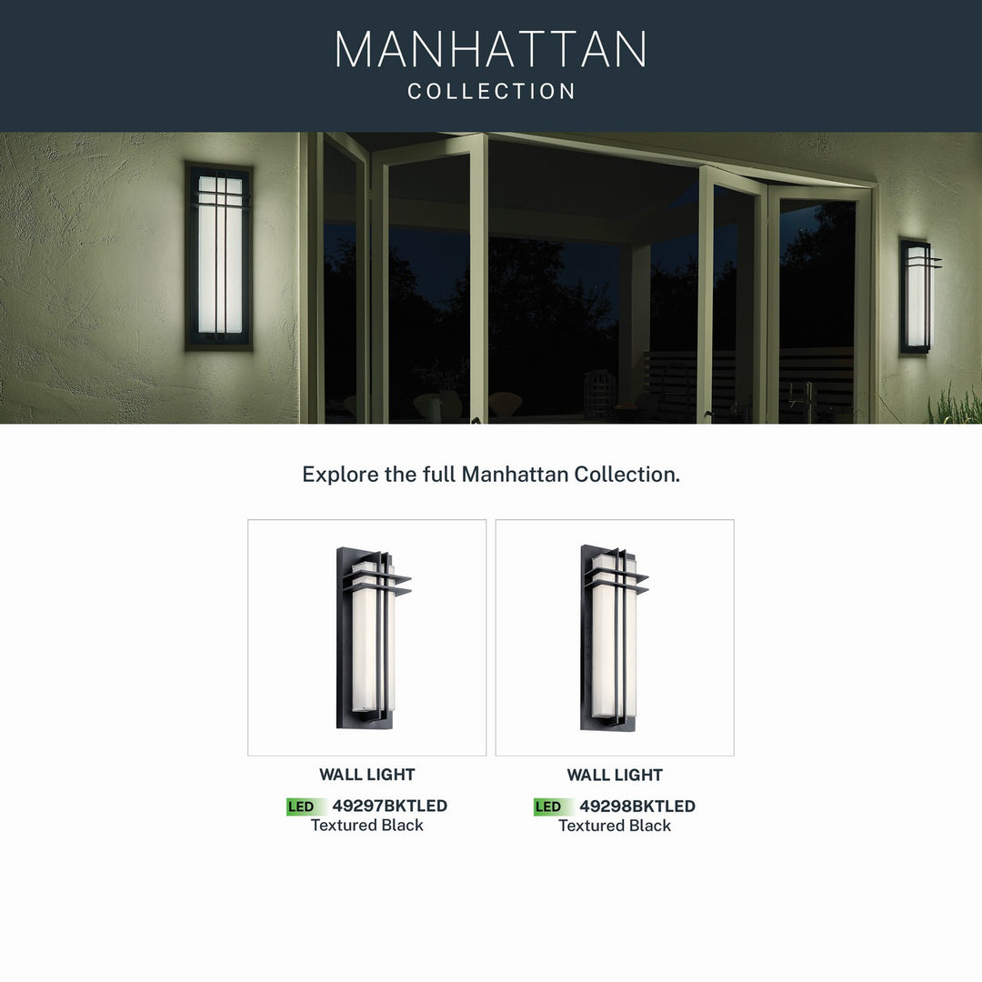 Kichler Canada - 49297BKTLED - LED Outdoor Wall Mount - Manhattan - Textured Black