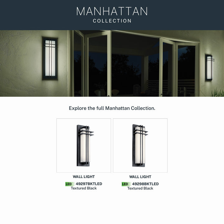 Kichler Canada - 49297BKTLED - LED Outdoor Wall Mount - Manhattan - Textured Black