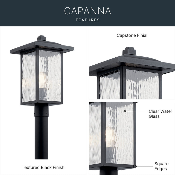 Kichler Canada - 49927BKT - One Light Outdoor Post Mount - Capanna - Textured Black