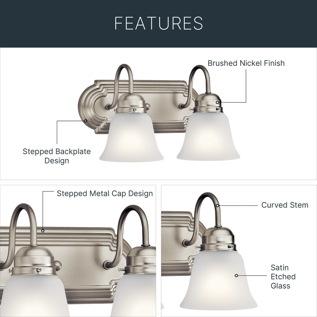 Kichler Canada - 5336NIS - Two Light Bath - Brushed Nickel
