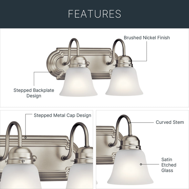Kichler Canada - 5336NIS - Two Light Bath - Brushed Nickel