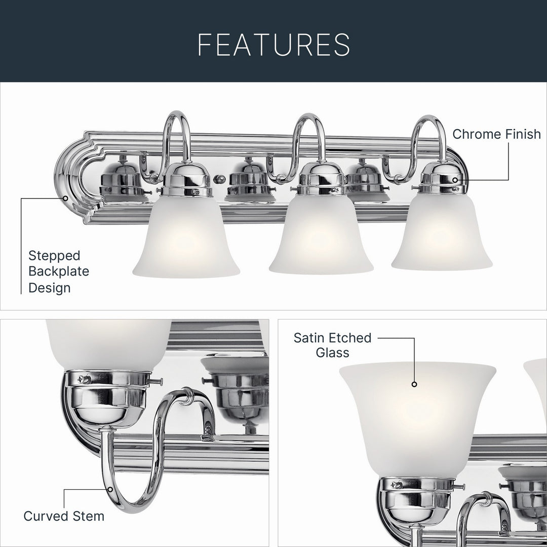 Kichler Canada - 5337CHS - Three Light Bath - Chrome