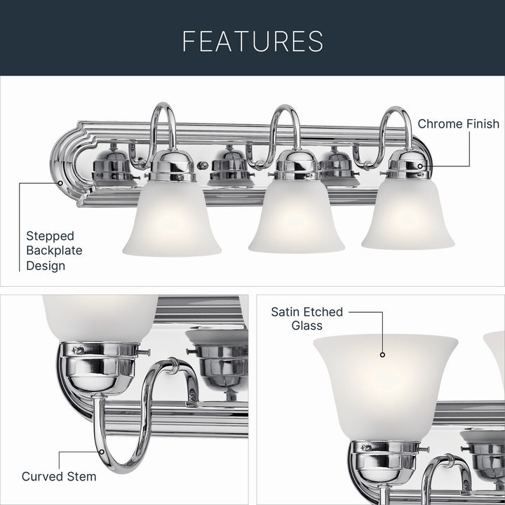 Kichler Canada - 5337CHS - Three Light Bath - Chrome