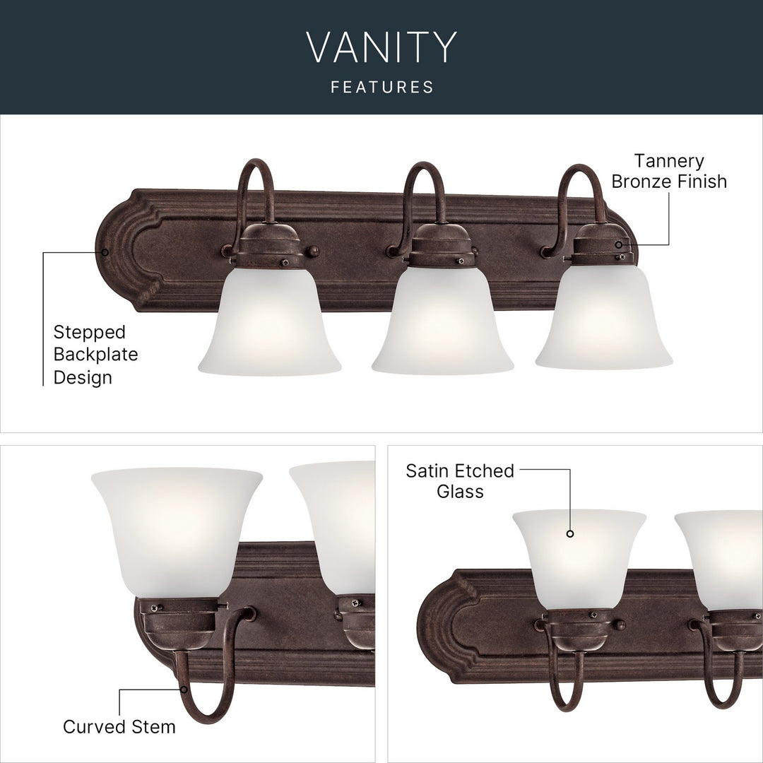 Kichler Canada - 5337TZS - Three Light Bath - Tannery Bronze
