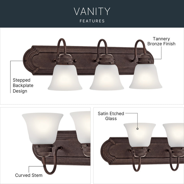 Kichler Canada - 5337TZS - Three Light Bath - Tannery Bronze