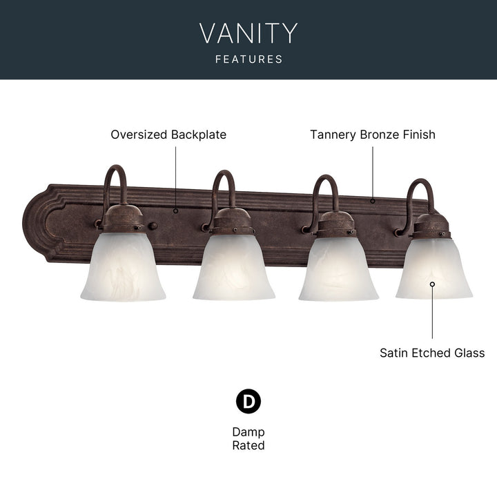 Kichler Canada - 5338TZS - Four Light Bath - Tannery Bronze