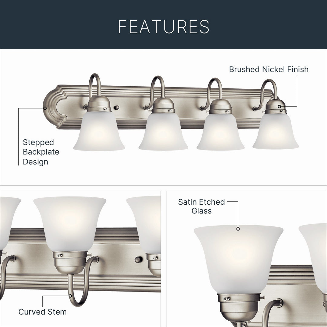 Kichler Canada - 5339NIS - Five Light Bath - Brushed Nickel