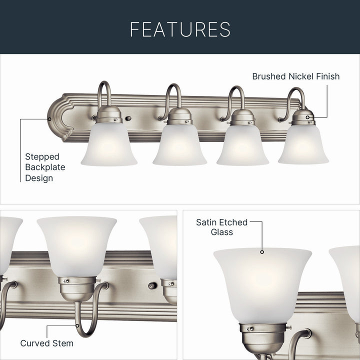 Kichler Canada - 5339NIS - Five Light Bath - Brushed Nickel