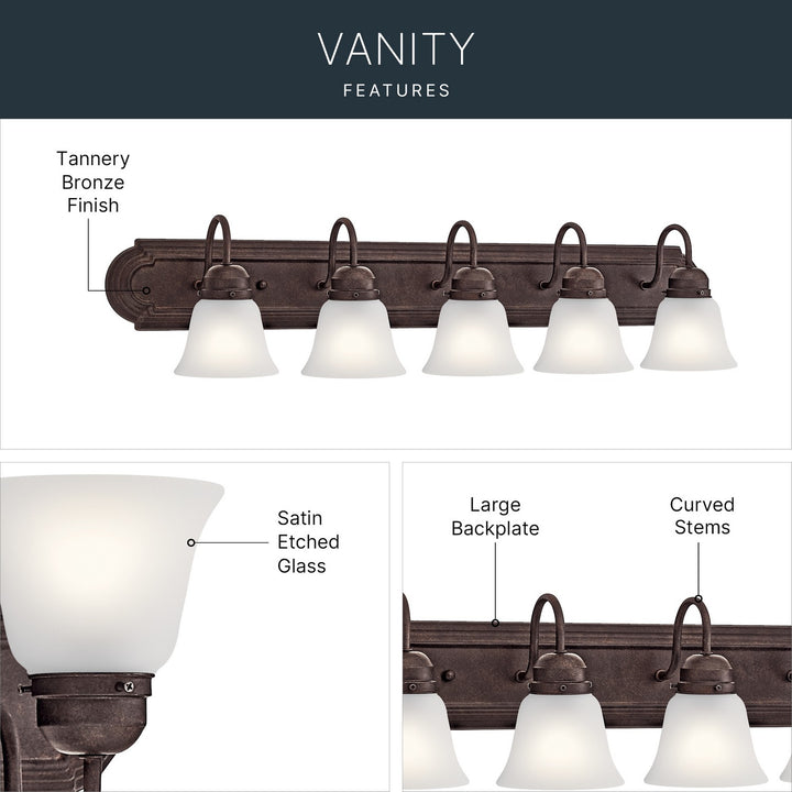 Kichler Canada - 5339TZS - Five Light Bath - Tannery Bronze