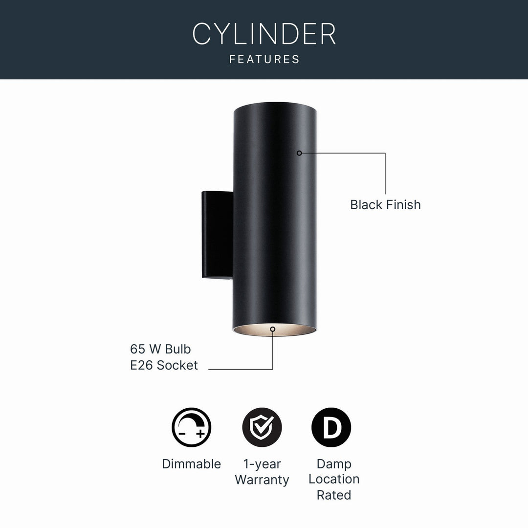 Kichler Canada - 9244BK - Two Light Outdoor Wall Mount - Black