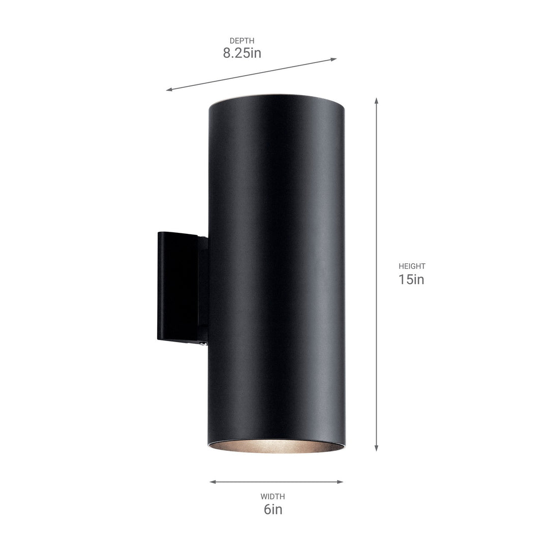 Kichler Canada - 9246BK - Two Light Outdoor Wall Mount - Black