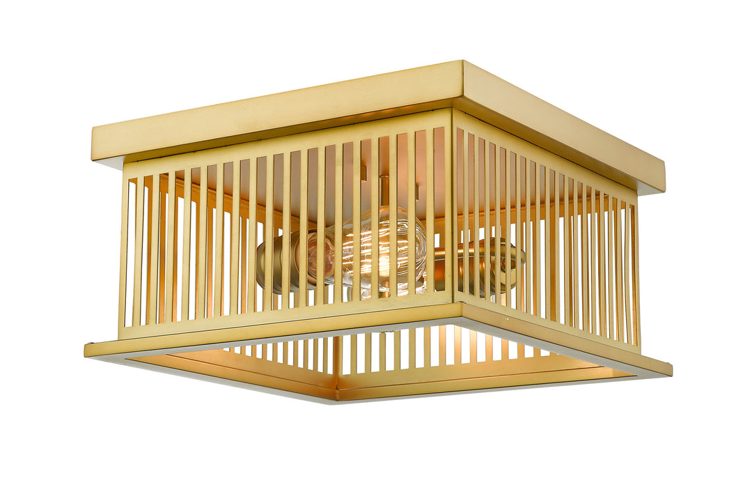 Camellia Two Light Flush Mount in Brass - available from The Lighting Shoppe, trusted by Canadian homeowners