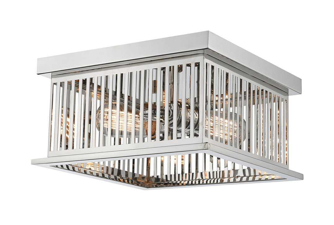Camellia Two Light Flush Mount in Polished Nickel - available from The Lighting Shoppe, trusted by Canadian homeowners