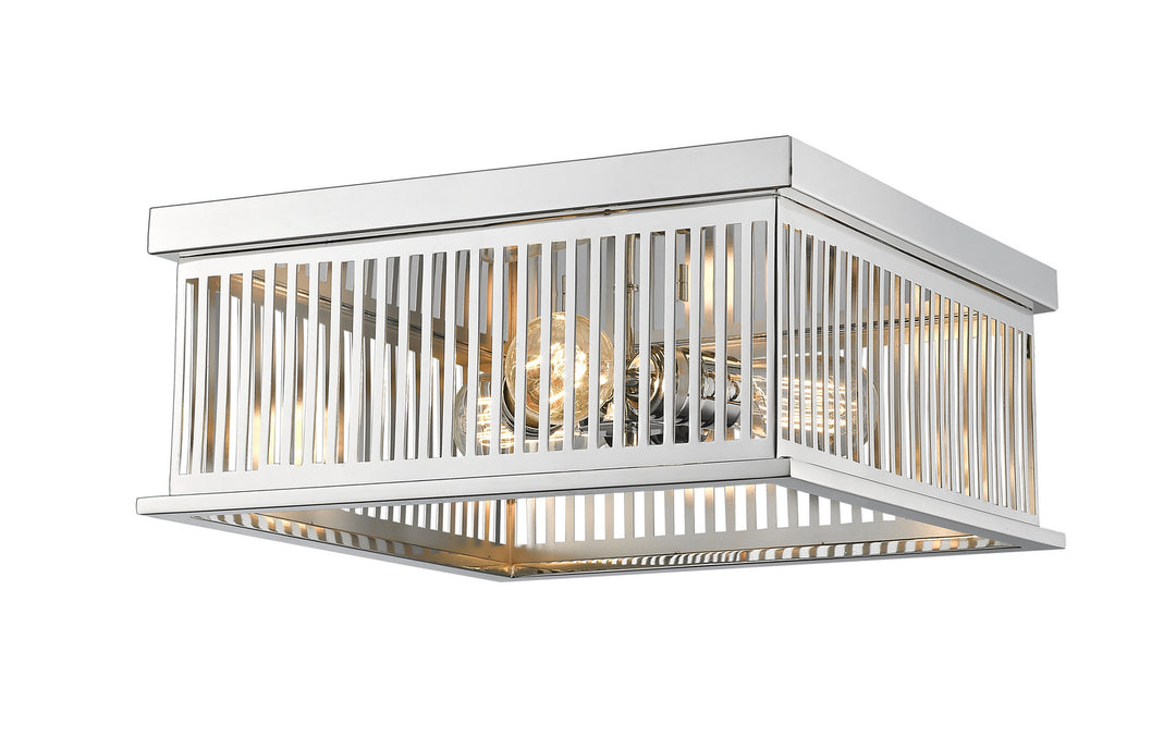 Camellia Three Light Flush Mount in Polished Nickel - available from The Lighting Shoppe, trusted by Canadian homeowners