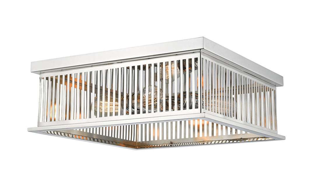 Camellia Four Light Flush Mount in Polished Nickel - available from The Lighting Shoppe, trusted by Canadian homeowners